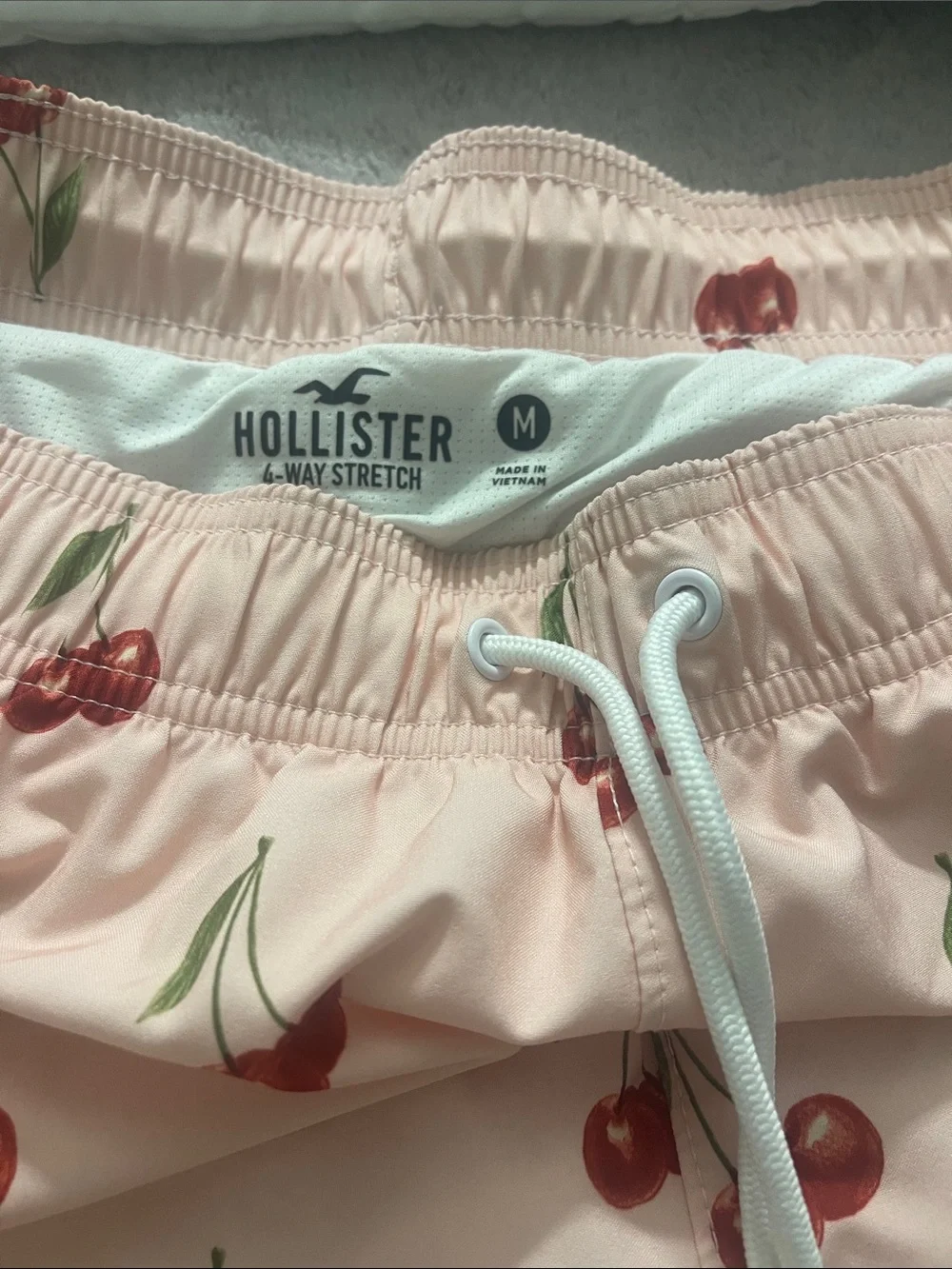 Hollister Peach Pink Cherry-Print Pajama Shorts